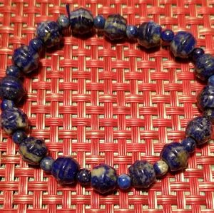 Natural Lapis Lazuli Polished Bead Bracelet NEW ***FINAL PRICE